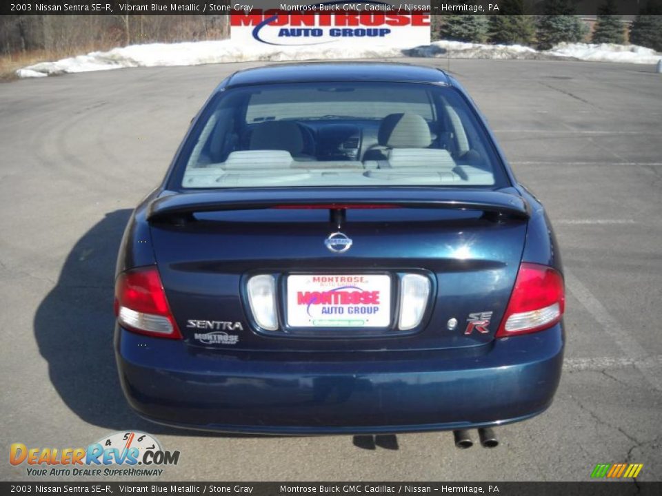 2003 Nissan Sentra SE-R Vibrant Blue Metallic / Stone Gray Photo #4