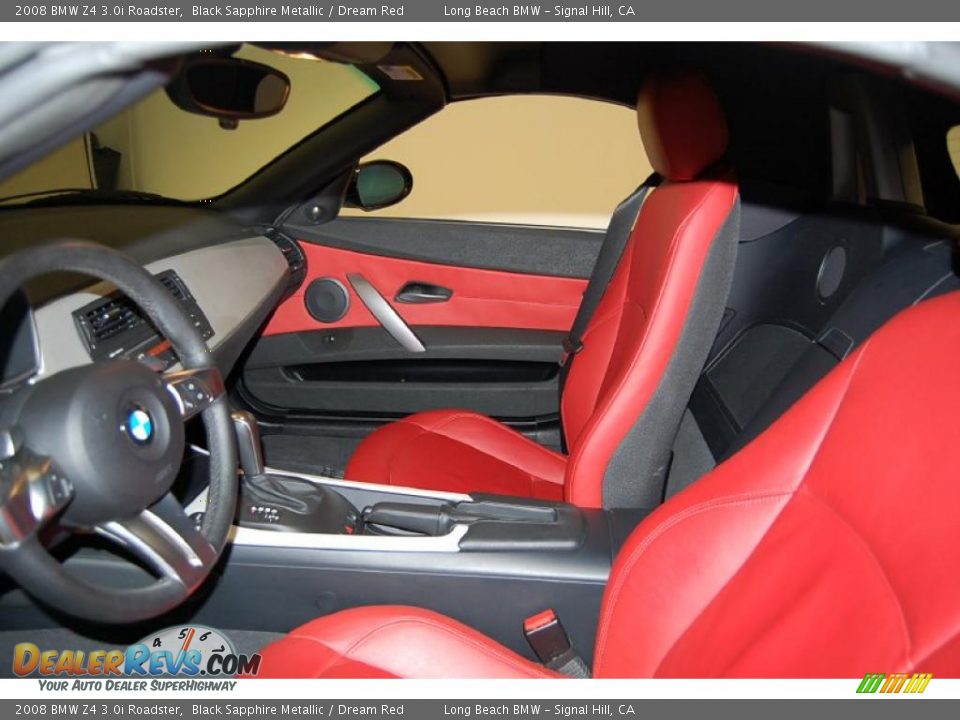 2008 BMW Z4 3.0i Roadster Black Sapphire Metallic / Dream Red Photo #17