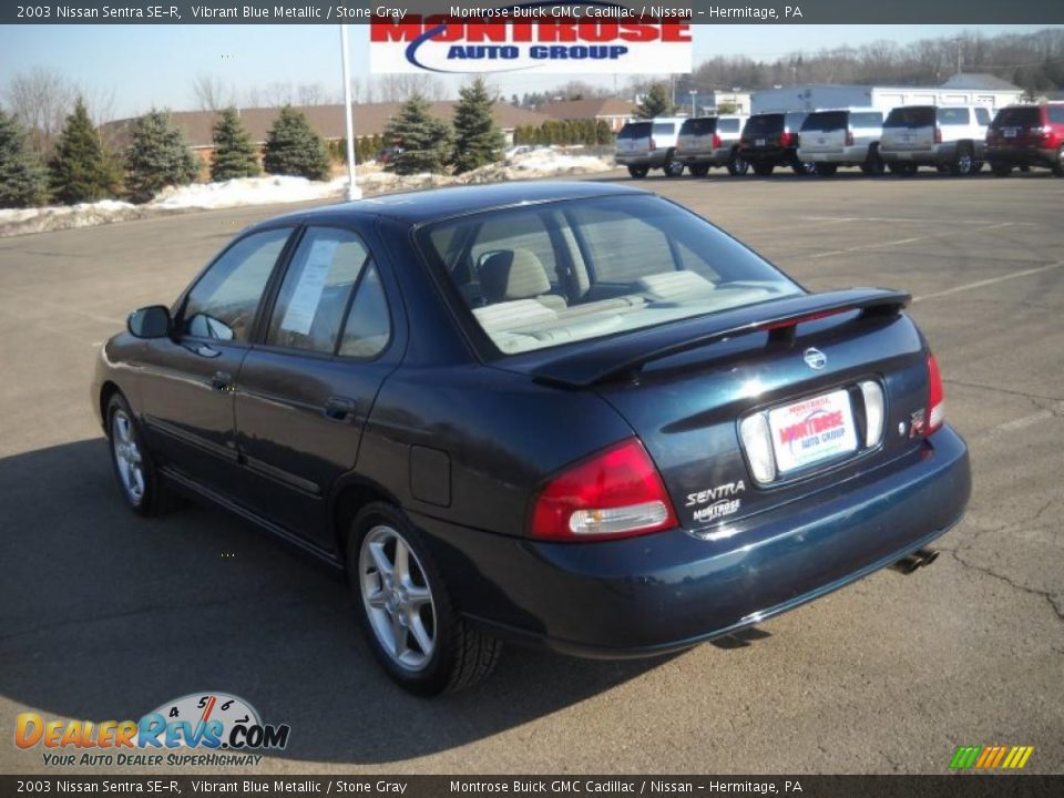 2003 Nissan Sentra SE-R Vibrant Blue Metallic / Stone Gray Photo #5