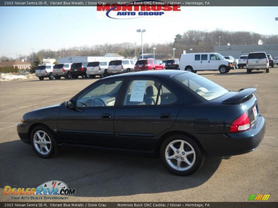 2003 Nissan Sentra SE-R Vibrant Blue Metallic / Stone Gray Photo #6