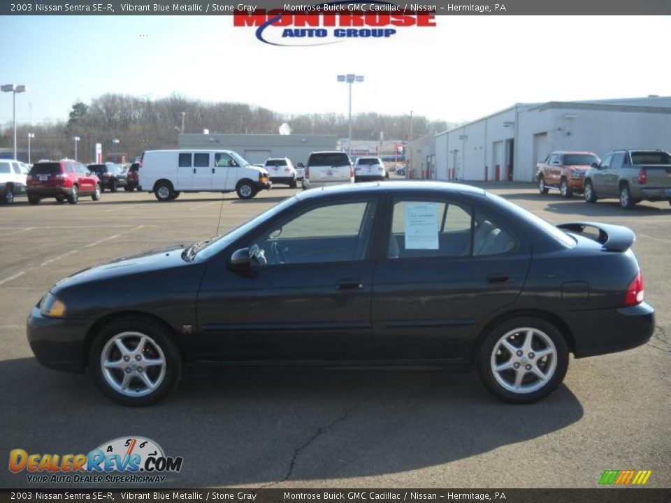 2003 Nissan Sentra SE-R Vibrant Blue Metallic / Stone Gray Photo #7