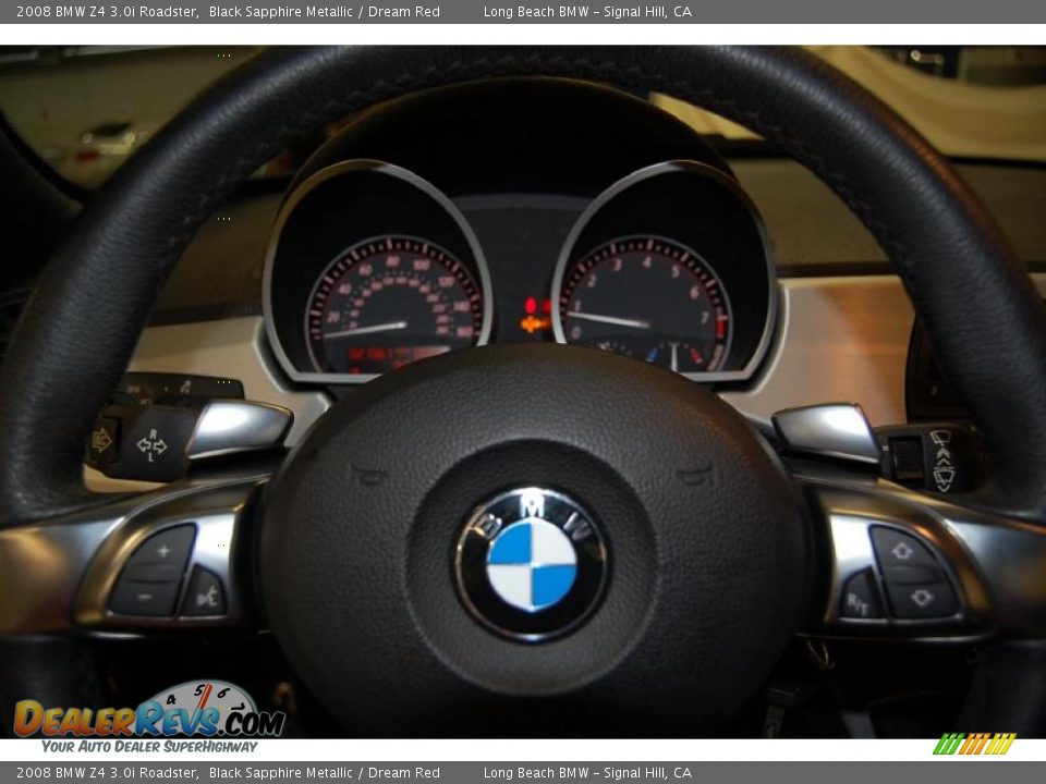 2008 BMW Z4 3.0i Roadster Black Sapphire Metallic / Dream Red Photo #22