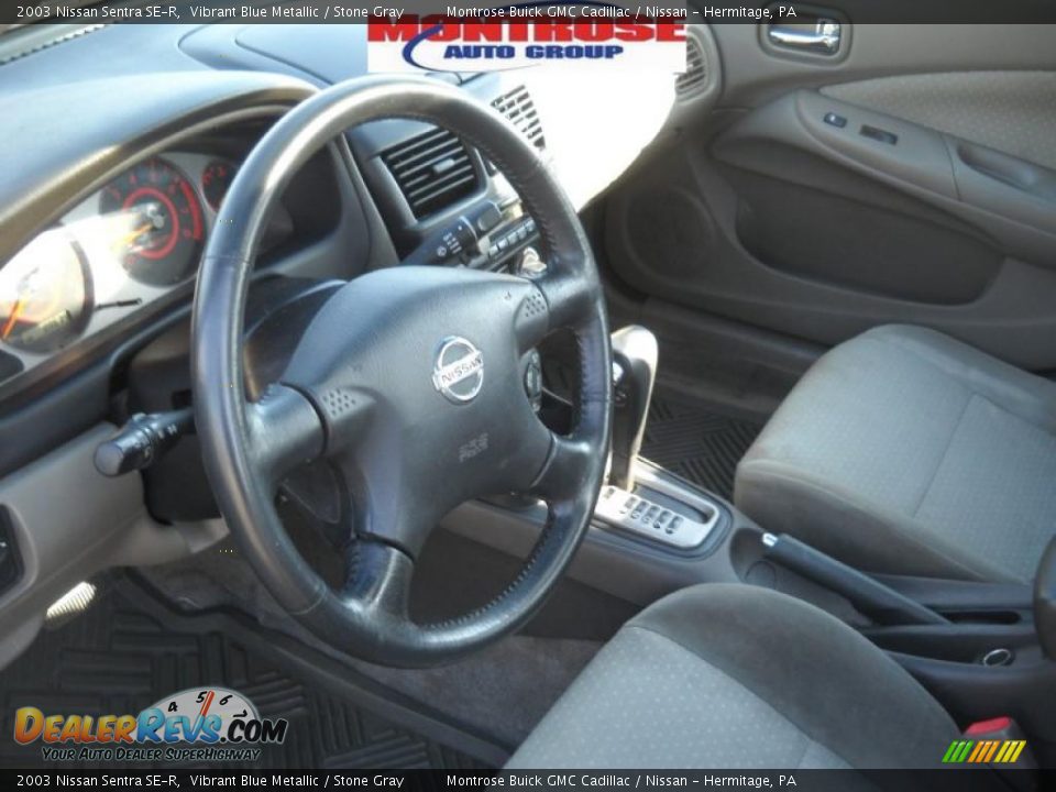 2003 Nissan Sentra SE-R Vibrant Blue Metallic / Stone Gray Photo #9