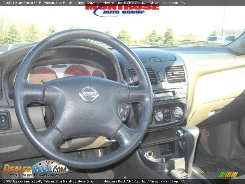 2003 Nissan Sentra SE-R Vibrant Blue Metallic / Stone Gray Photo #13