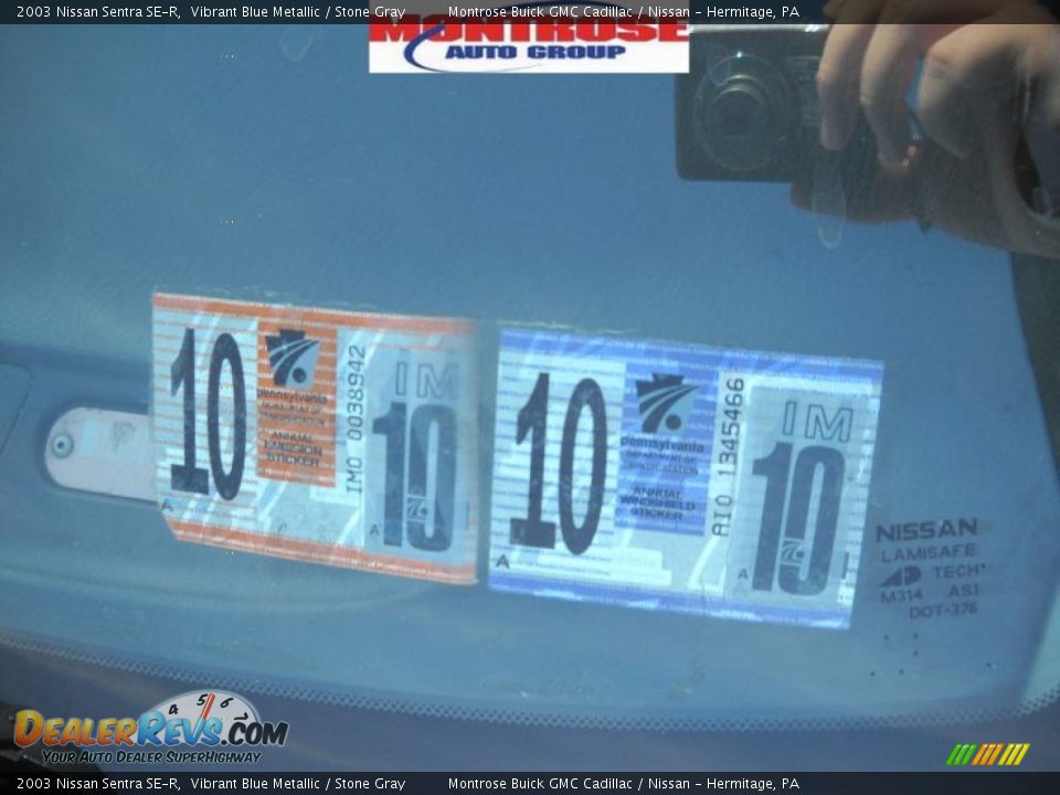 2003 Nissan Sentra SE-R Vibrant Blue Metallic / Stone Gray Photo #16