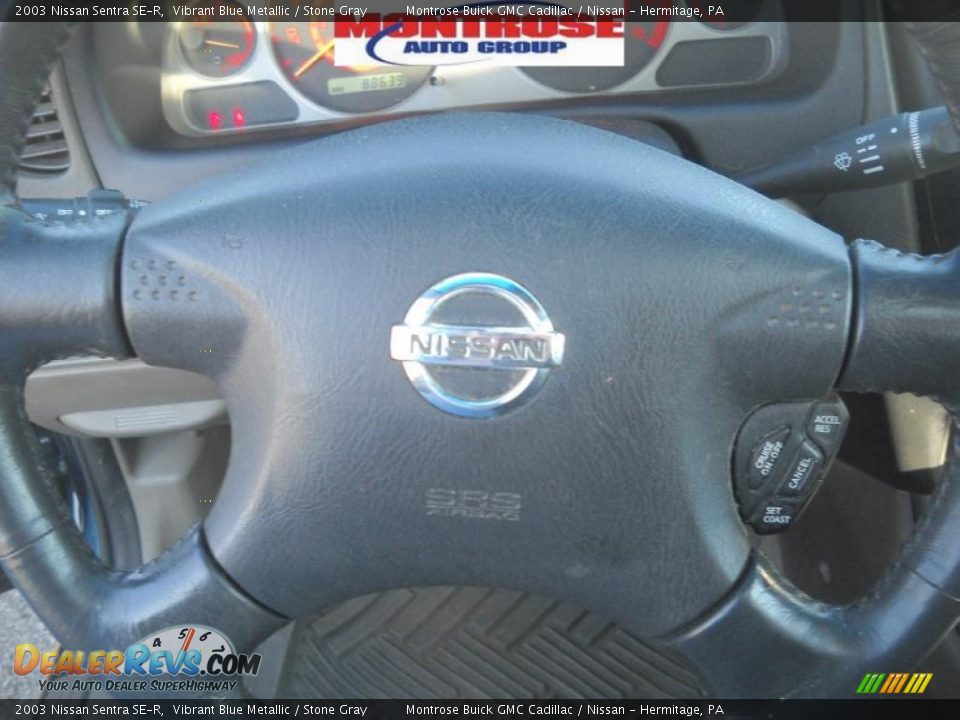 2003 Nissan Sentra SE-R Vibrant Blue Metallic / Stone Gray Photo #29