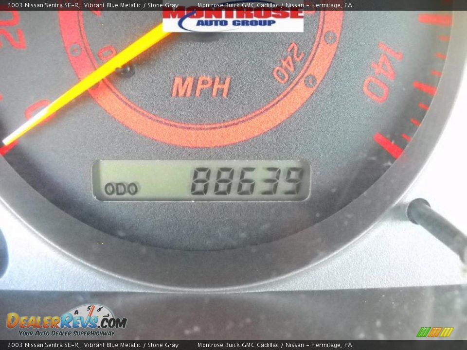2003 Nissan Sentra SE-R Vibrant Blue Metallic / Stone Gray Photo #30