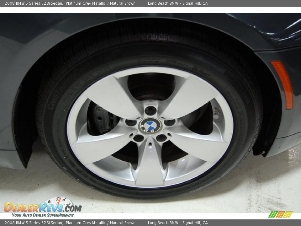2008 BMW 5 Series 528i Sedan Platinum Grey Metallic / Natural Brown Photo #3