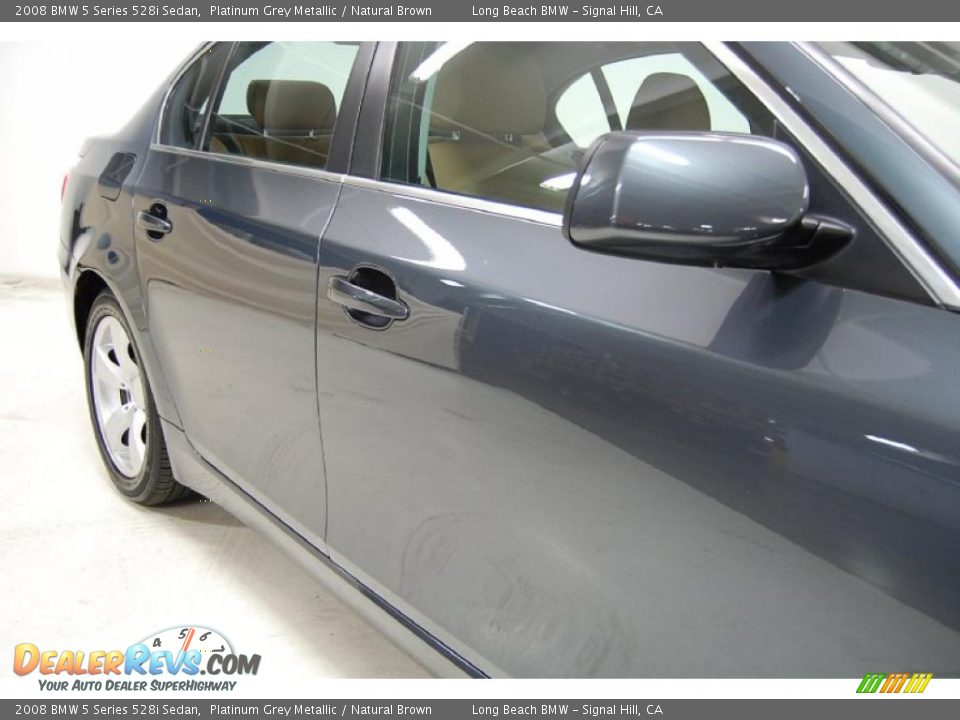 2008 BMW 5 Series 528i Sedan Platinum Grey Metallic / Natural Brown Photo #4