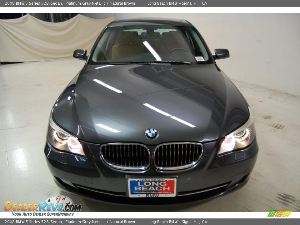 2008 BMW 5 Series 528i Sedan Platinum Grey Metallic / Natural Brown Photo #5