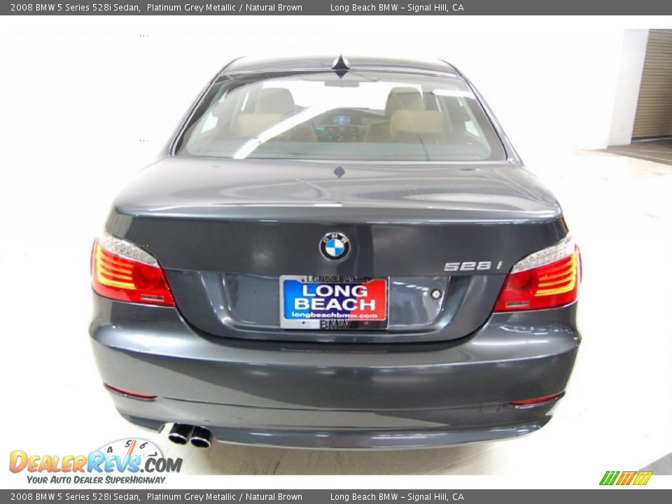 2008 BMW 5 Series 528i Sedan Platinum Grey Metallic / Natural Brown Photo #7
