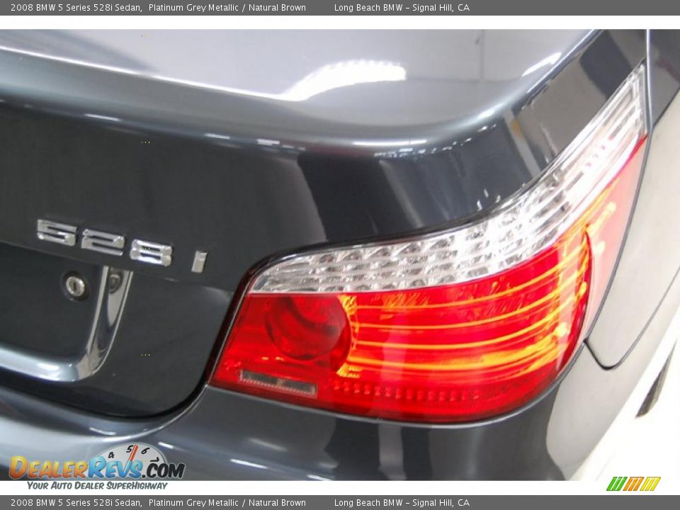 2008 BMW 5 Series 528i Sedan Platinum Grey Metallic / Natural Brown Photo #8