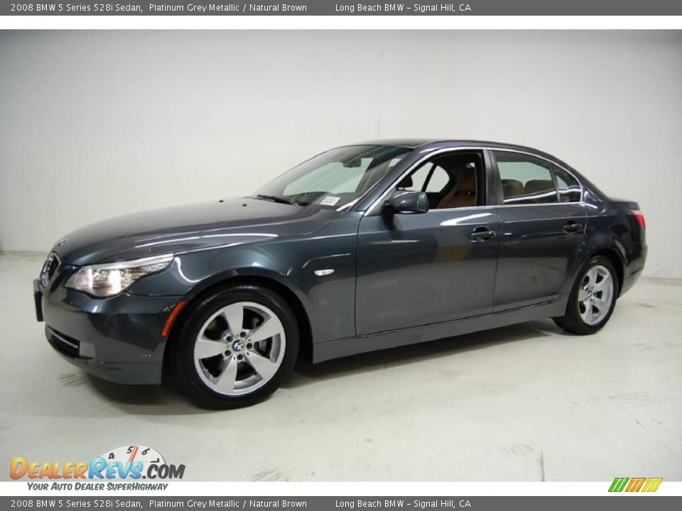 2008 BMW 5 Series 528i Sedan Platinum Grey Metallic / Natural Brown Photo #11