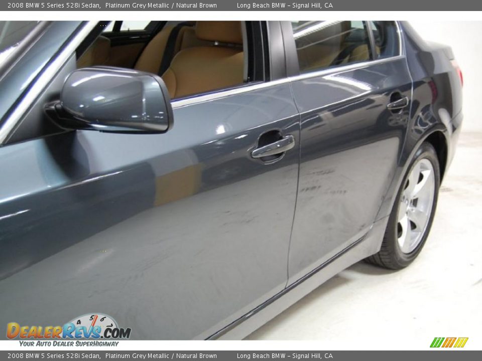2008 BMW 5 Series 528i Sedan Platinum Grey Metallic / Natural Brown Photo #13