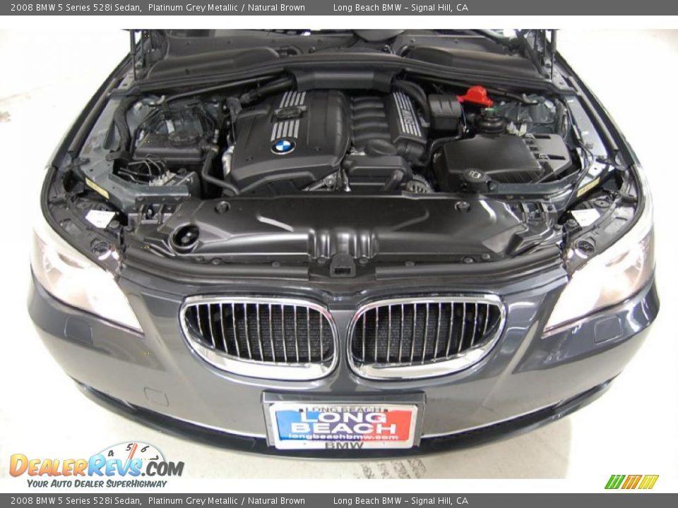 2008 BMW 5 Series 528i Sedan Platinum Grey Metallic / Natural Brown Photo #16