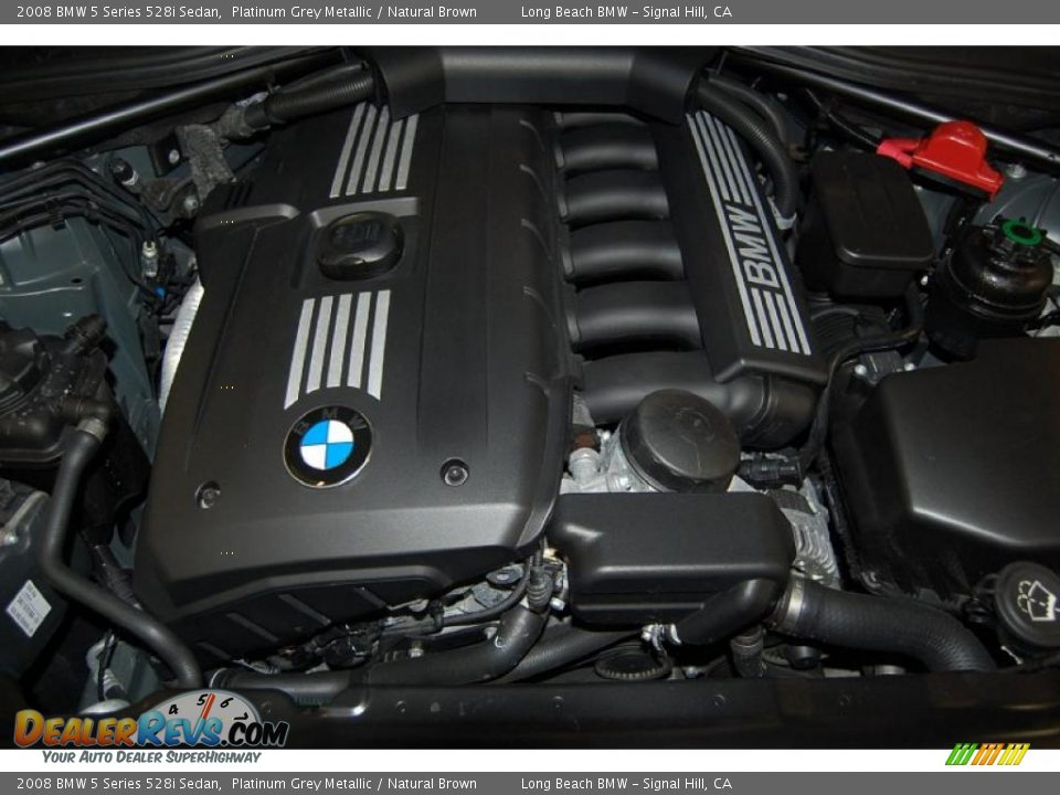 2008 BMW 5 Series 528i Sedan Platinum Grey Metallic / Natural Brown Photo #17