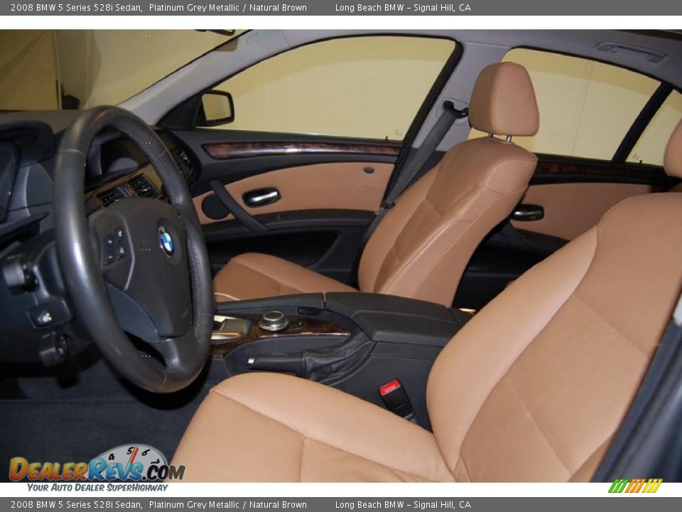 2008 BMW 5 Series 528i Sedan Platinum Grey Metallic / Natural Brown Photo #19