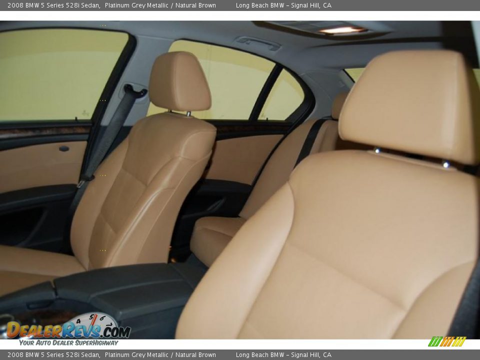 2008 BMW 5 Series 528i Sedan Platinum Grey Metallic / Natural Brown Photo #20