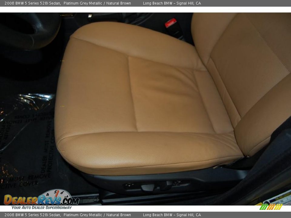 2008 BMW 5 Series 528i Sedan Platinum Grey Metallic / Natural Brown Photo #21
