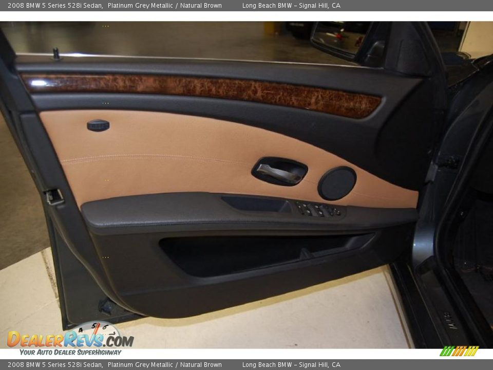 2008 BMW 5 Series 528i Sedan Platinum Grey Metallic / Natural Brown Photo #22