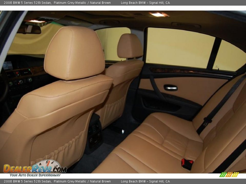 2008 BMW 5 Series 528i Sedan Platinum Grey Metallic / Natural Brown Photo #24