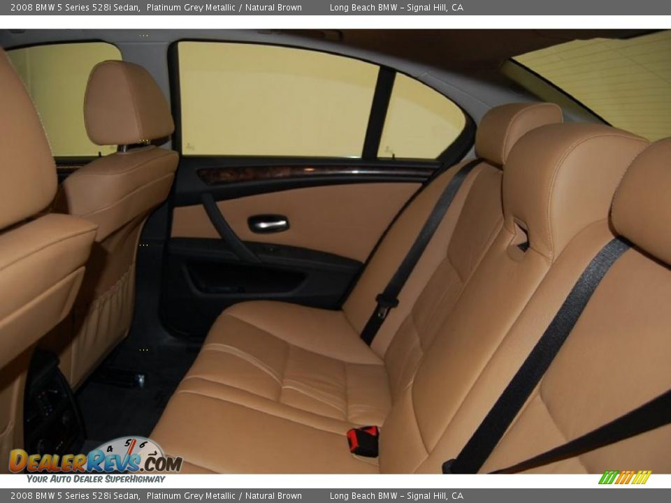 2008 BMW 5 Series 528i Sedan Platinum Grey Metallic / Natural Brown Photo #25