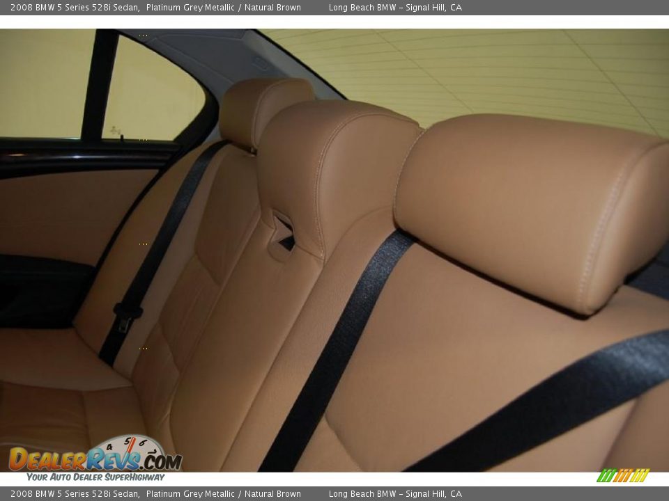 2008 BMW 5 Series 528i Sedan Platinum Grey Metallic / Natural Brown Photo #26