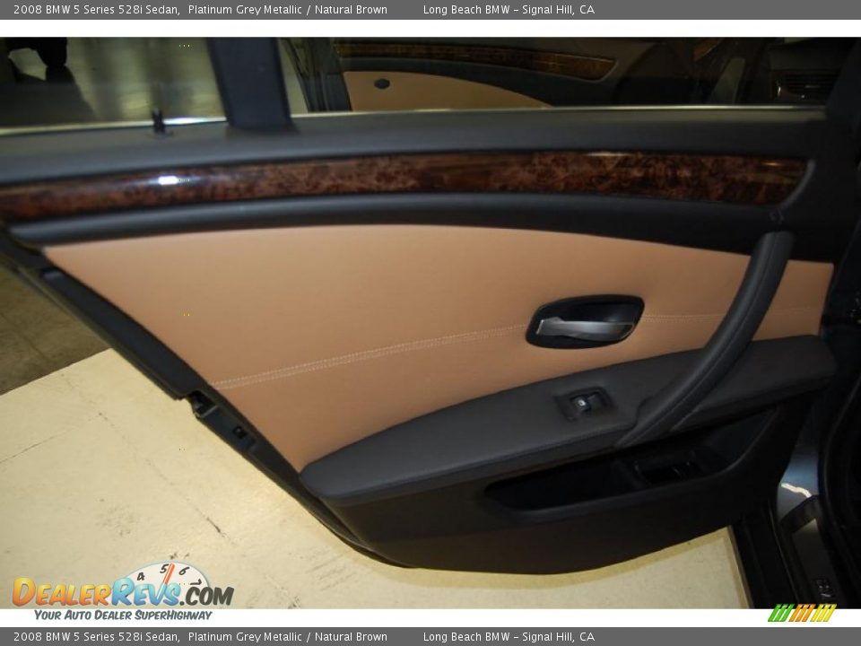 2008 BMW 5 Series 528i Sedan Platinum Grey Metallic / Natural Brown Photo #27