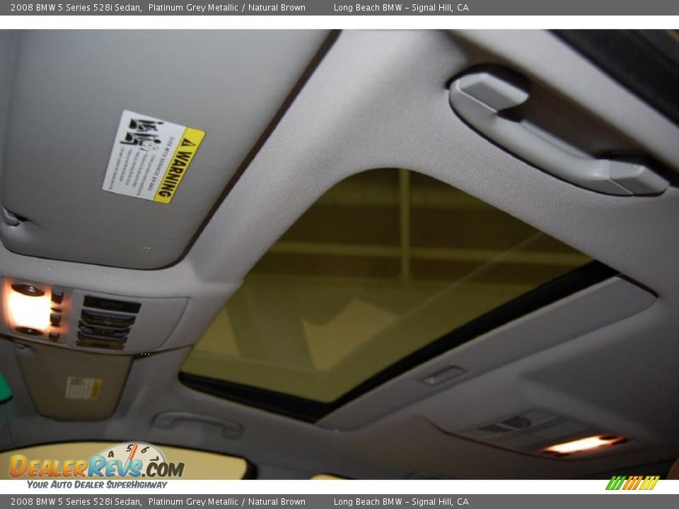 2008 BMW 5 Series 528i Sedan Platinum Grey Metallic / Natural Brown Photo #28