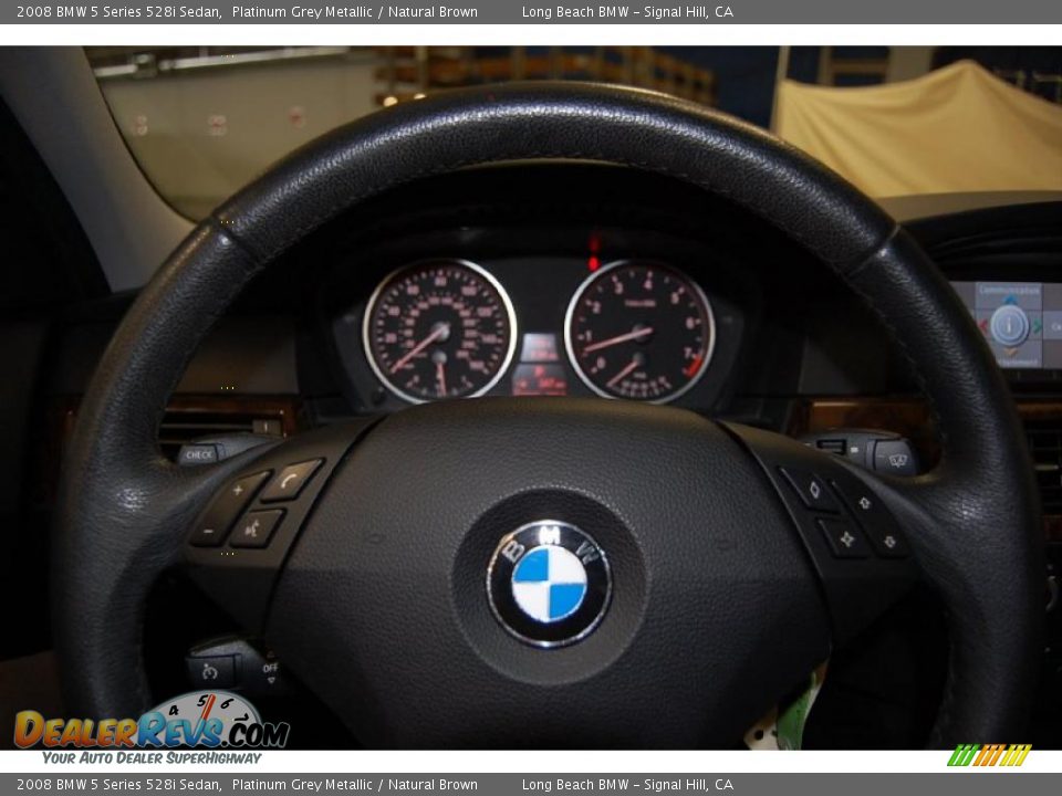 2008 BMW 5 Series 528i Sedan Platinum Grey Metallic / Natural Brown Photo #30