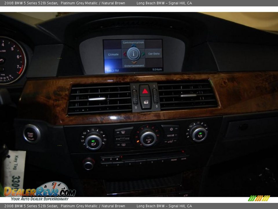 2008 BMW 5 Series 528i Sedan Platinum Grey Metallic / Natural Brown Photo #32