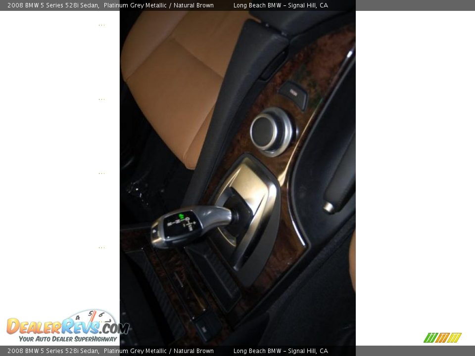 2008 BMW 5 Series 528i Sedan Platinum Grey Metallic / Natural Brown Photo #33