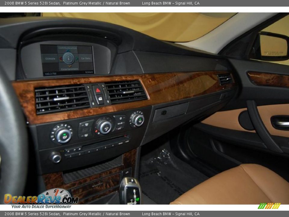 2008 BMW 5 Series 528i Sedan Platinum Grey Metallic / Natural Brown Photo #34