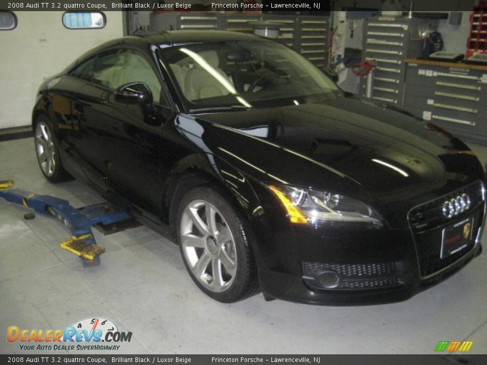 2008 Audi TT 3.2 quattro Coupe Brilliant Black / Luxor Beige Photo #3