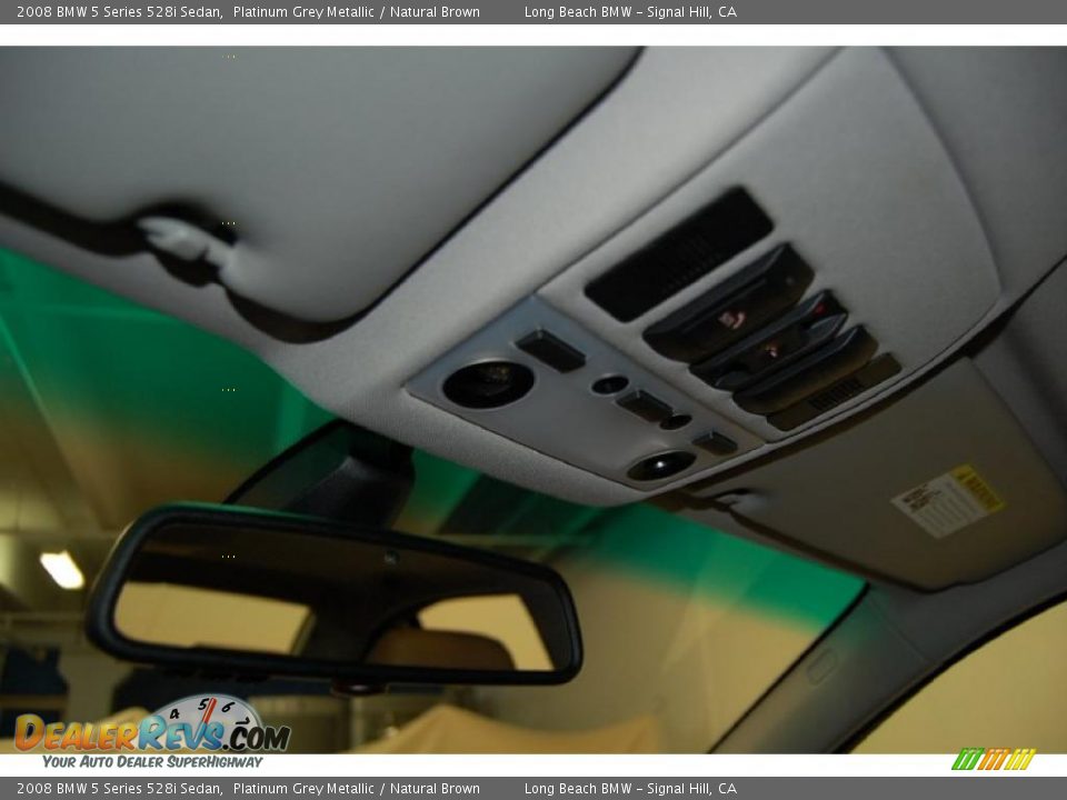 2008 BMW 5 Series 528i Sedan Platinum Grey Metallic / Natural Brown Photo #35