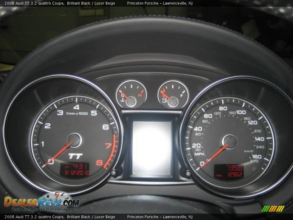 2008 Audi TT 3.2 quattro Coupe Brilliant Black / Luxor Beige Photo #28