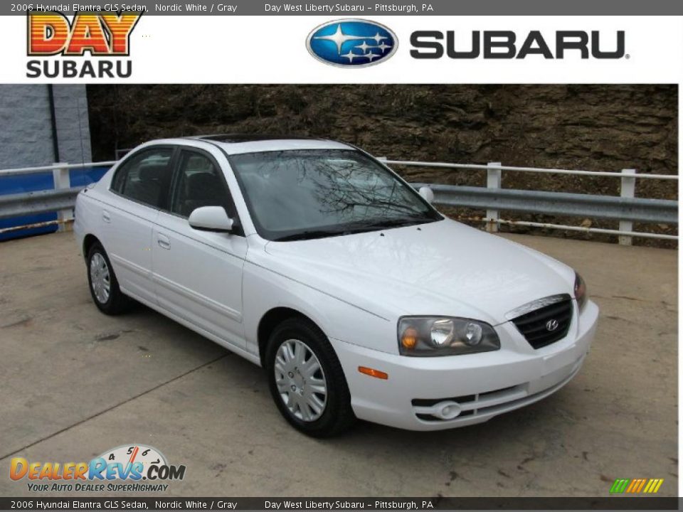 2006 Hyundai Elantra GLS Sedan Nordic White / Gray Photo #1