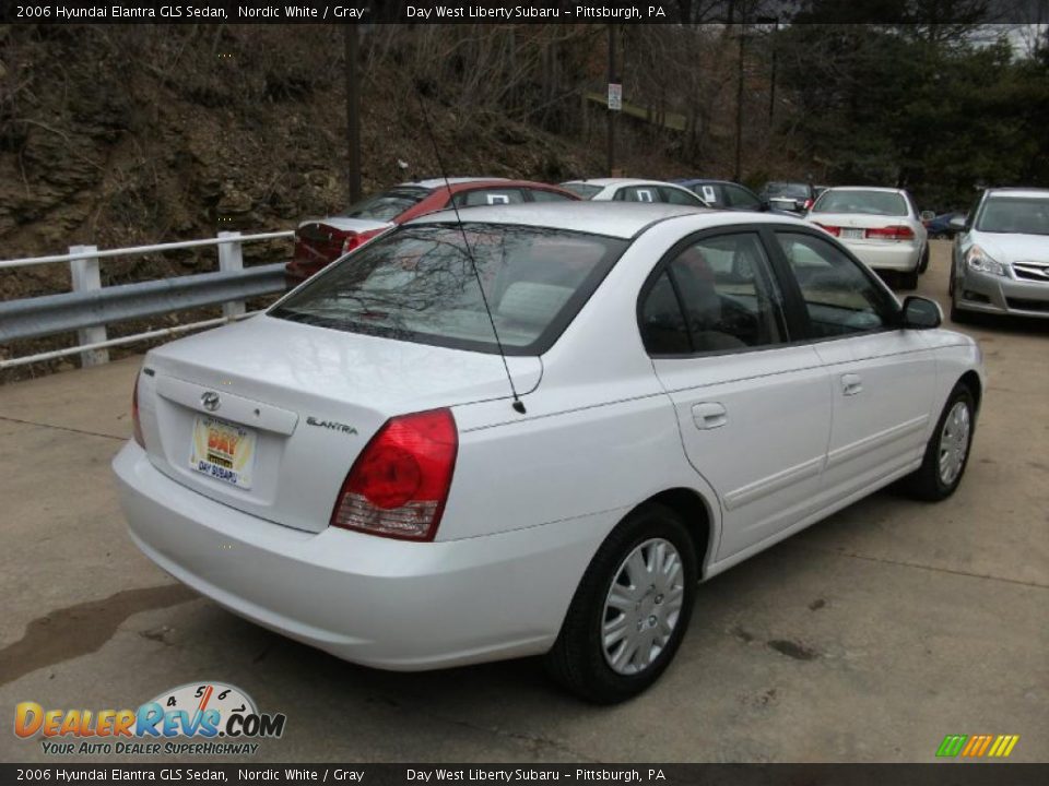 2006 Hyundai Elantra GLS Sedan Nordic White / Gray Photo #4