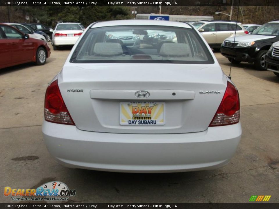 2006 Hyundai Elantra GLS Sedan Nordic White / Gray Photo #5