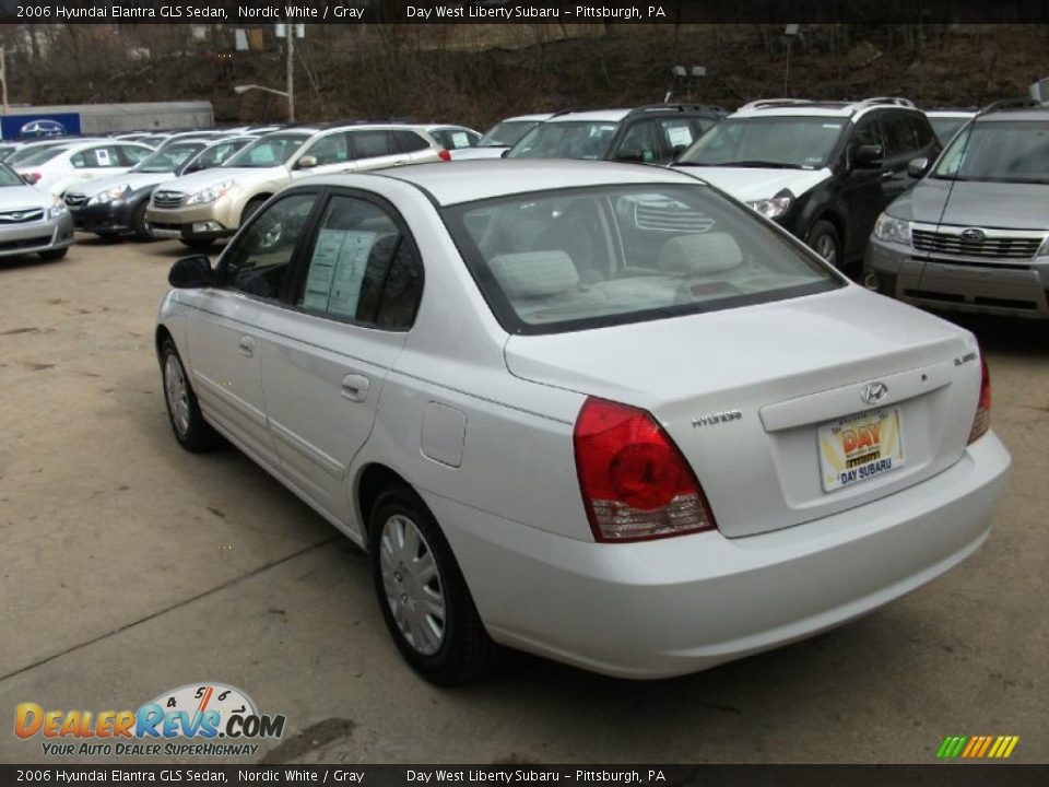 2006 Hyundai Elantra GLS Sedan Nordic White / Gray Photo #6