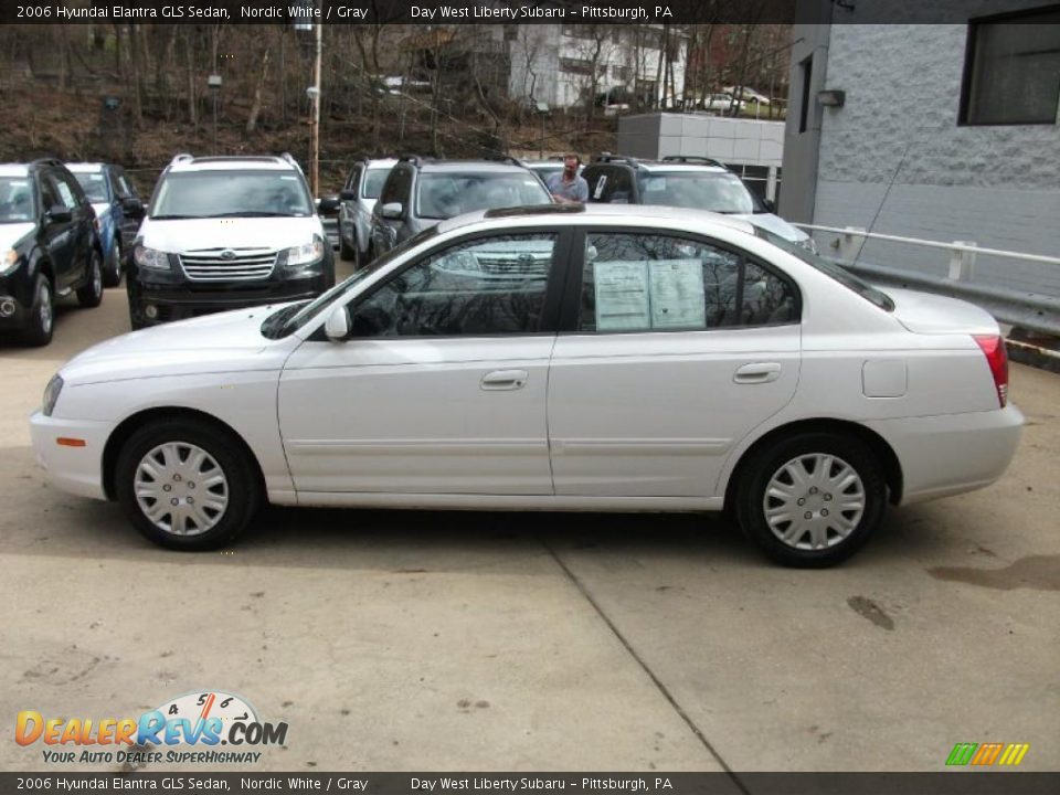 2006 Hyundai Elantra GLS Sedan Nordic White / Gray Photo #7