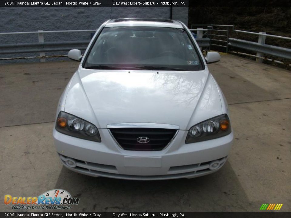 2006 Hyundai Elantra GLS Sedan Nordic White / Gray Photo #9