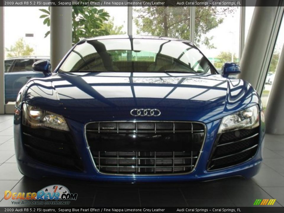 2009 Audi R8 5.2 FSI quattro Sepang Blue Pearl Effect / Fine Nappa Limestone Grey Leather Photo #1