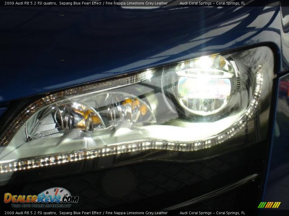2009 Audi R8 5.2 FSI quattro Sepang Blue Pearl Effect / Fine Nappa Limestone Grey Leather Photo #7