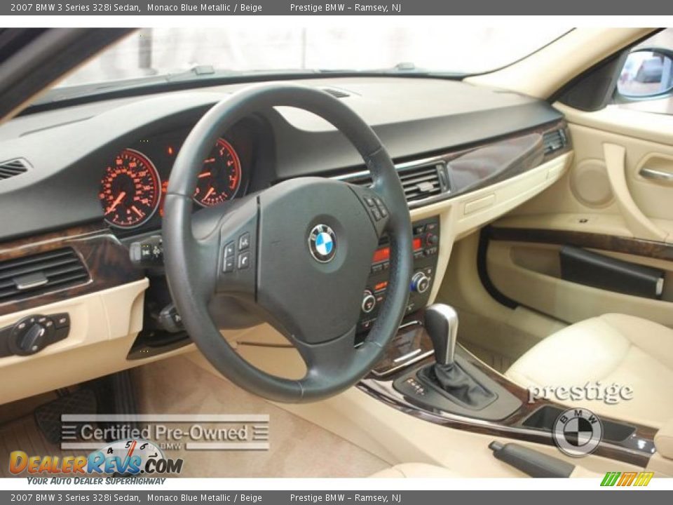 2007 BMW 3 Series 328i Sedan Monaco Blue Metallic / Beige Photo #12