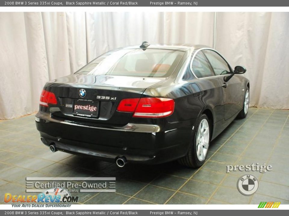 2008 BMW 3 Series 335xi Coupe Black Sapphire Metallic / Coral Red/Black Photo #2