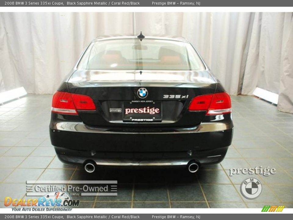 2008 BMW 3 Series 335xi Coupe Black Sapphire Metallic / Coral Red/Black Photo #3