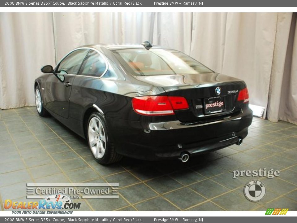 2008 BMW 3 Series 335xi Coupe Black Sapphire Metallic / Coral Red/Black Photo #4