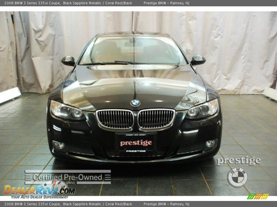2008 BMW 3 Series 335xi Coupe Black Sapphire Metallic / Coral Red/Black Photo #6