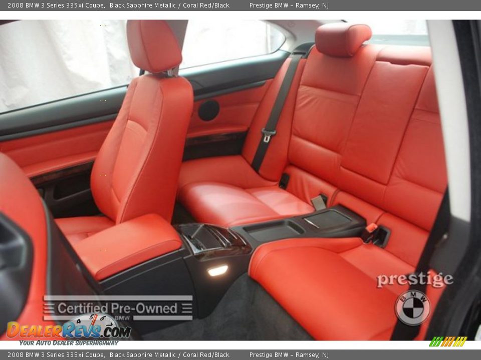 2008 BMW 3 Series 335xi Coupe Black Sapphire Metallic / Coral Red/Black Photo #10